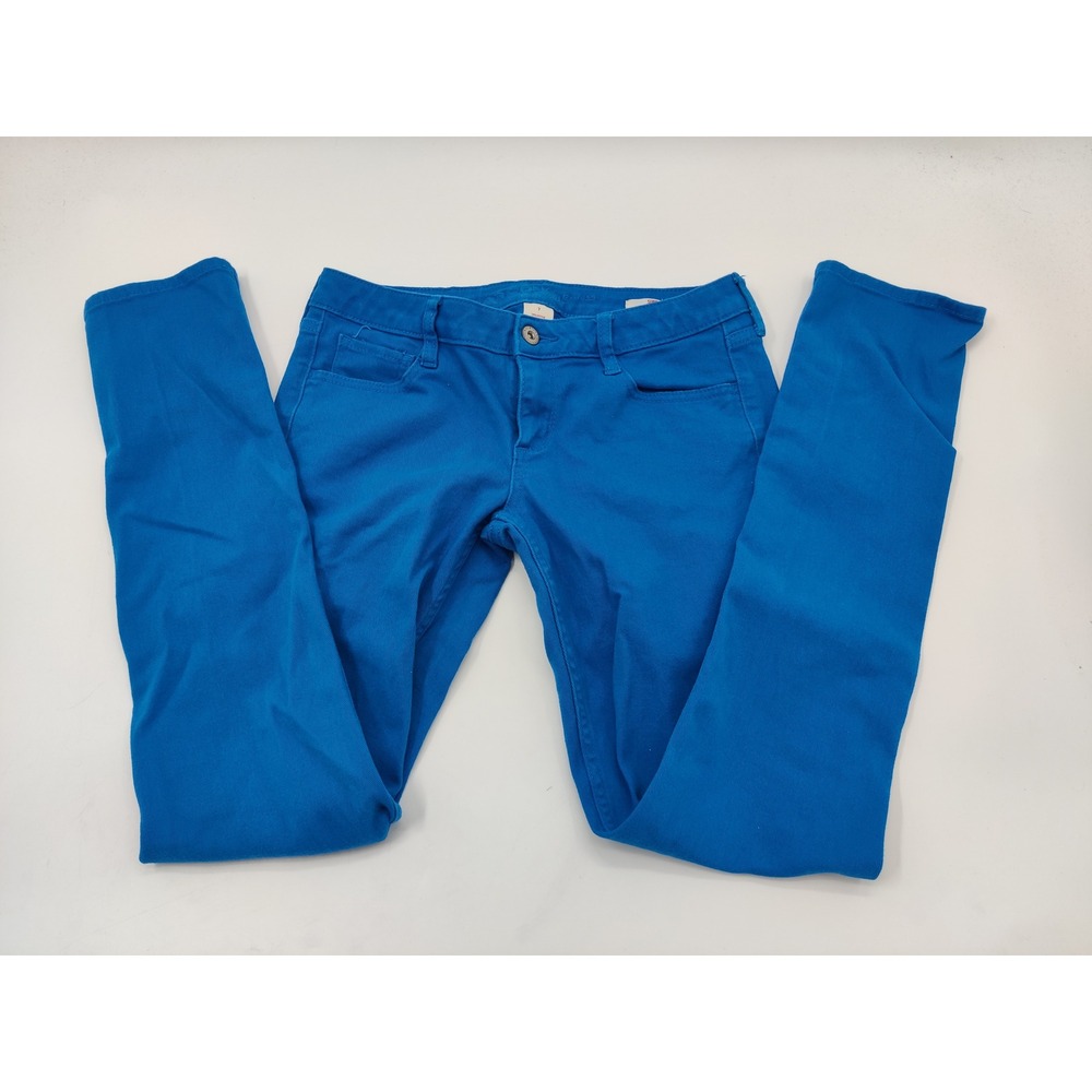 Arizona Jean Co Womens 7 Super Skinny Pants Electric Blue Stretch Denim Mid Rise